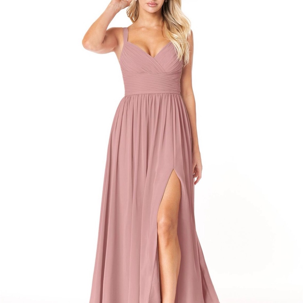Azazie Chanel dusty rose dress